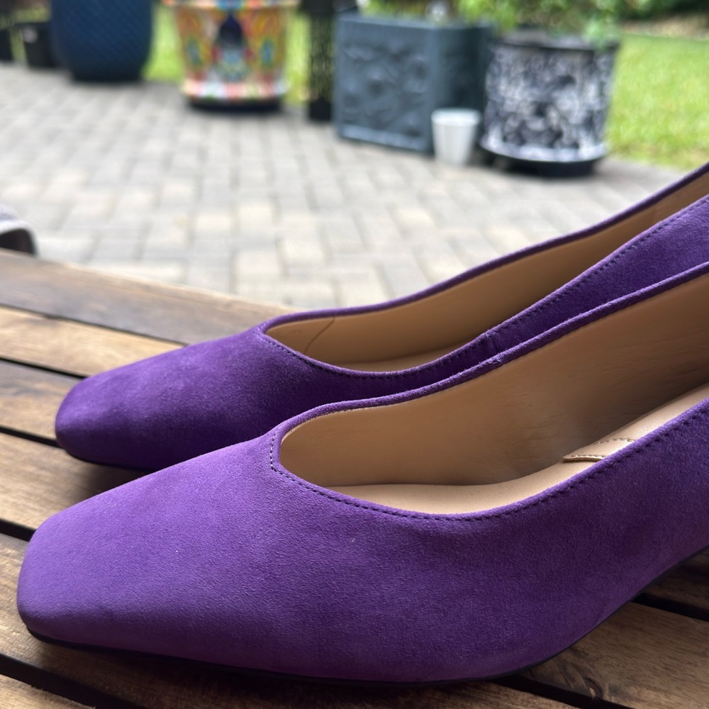 Franco Sarto Women’s Pisa Suede Square Toe Pumps 6-6.5 - Picture 2 of 7